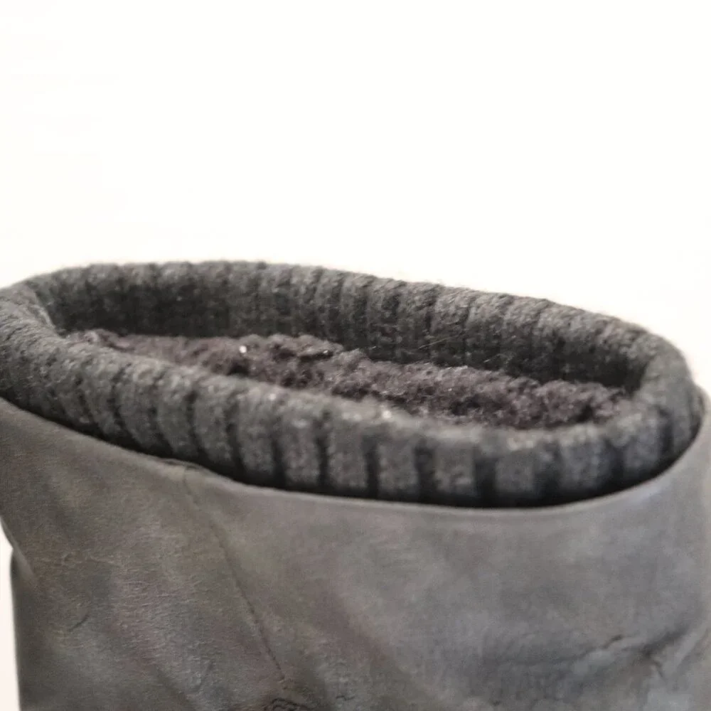 MUK LUKS Women's Winter Boots with Fur Lining and Side Zippers Black Size 8